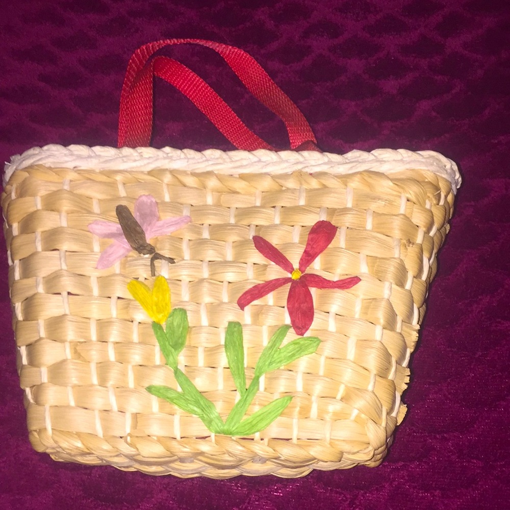 Cute Floral Wicker Purse/Basket